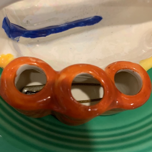 Vintage Handpainted Polka Dot Kitty Ashtray and Cigarette Holder - Picture 8 of 8